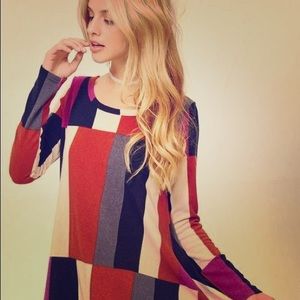 New multi colored dress & free OS black leggings.